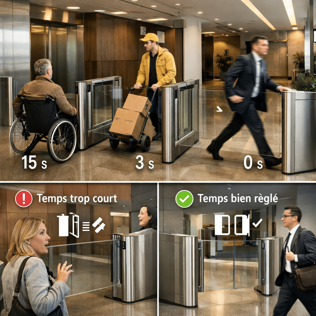 Temps de maintien en ouverture et gestion des flux